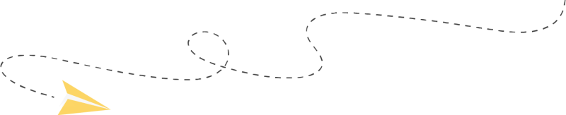 Illustration eines Papierfliegers auf einer gestrichelten Flugbahn.
